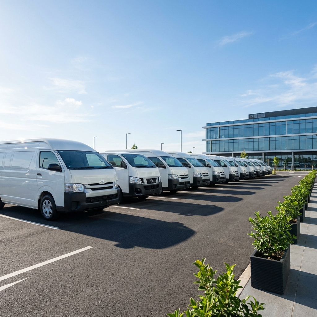 練馬区の車買取・車査定なら5R3 | ハイエース・キャラバンなど商用車の中古車在庫風景